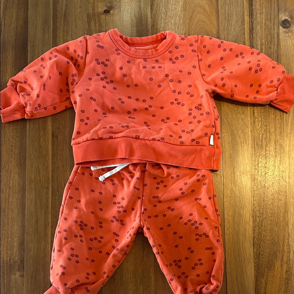 Tiny Cottons 18m Orange flower Matching Set